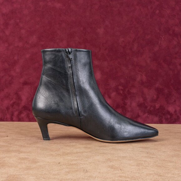 Bibi Lou Women Magda Black Leather Kitten Heel Dress Zip Ankle Boots 10US EUR40 - Picture 7 of 7